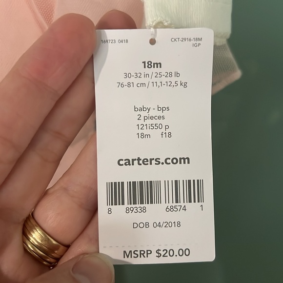 NWT ~ Carters ~ size 18 months ~ 2 piece Love You More ballet outfit - Picture 7 of 7